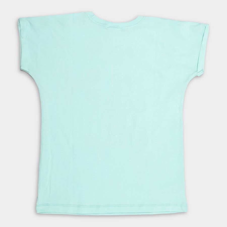 Girl's 100% Cotton T-Shirt , हल्का हरा, large image number null