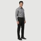 Men's Black Slim Fit Flat-Front Formal Trousers, काला, small