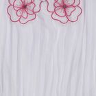Girls Bright Snow White Round Neck Casual T-Shirt, सफ़ेद, small