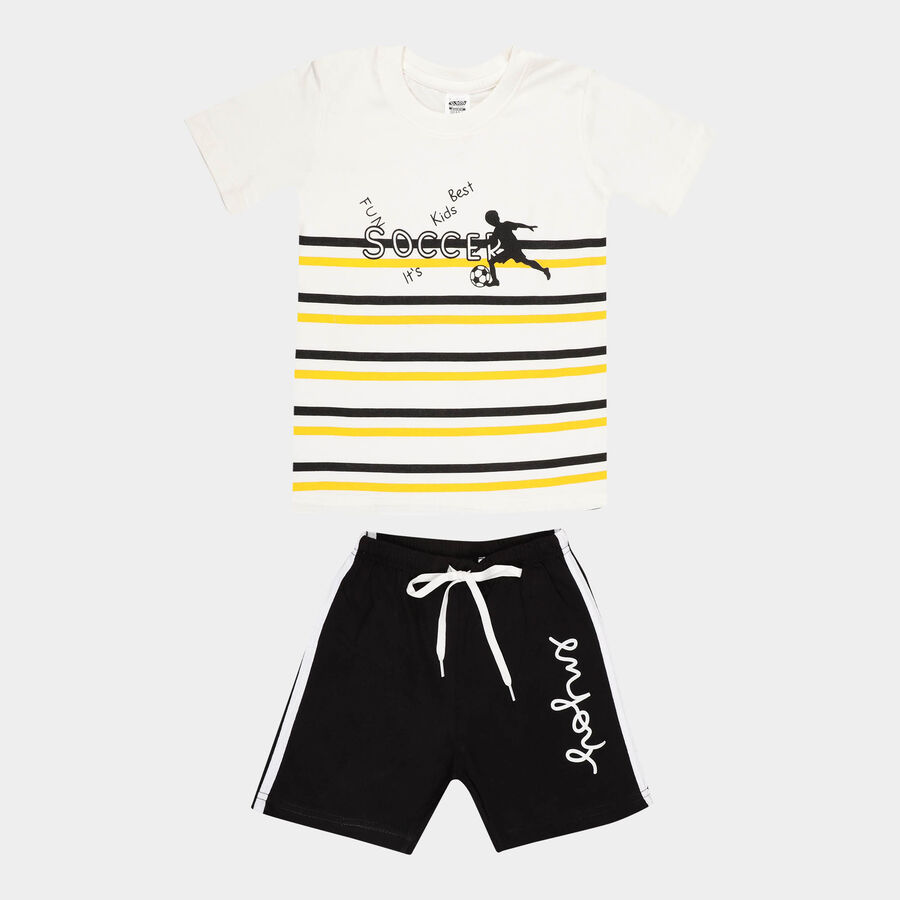 Boys Cotton Baba Suit, White, large image number null