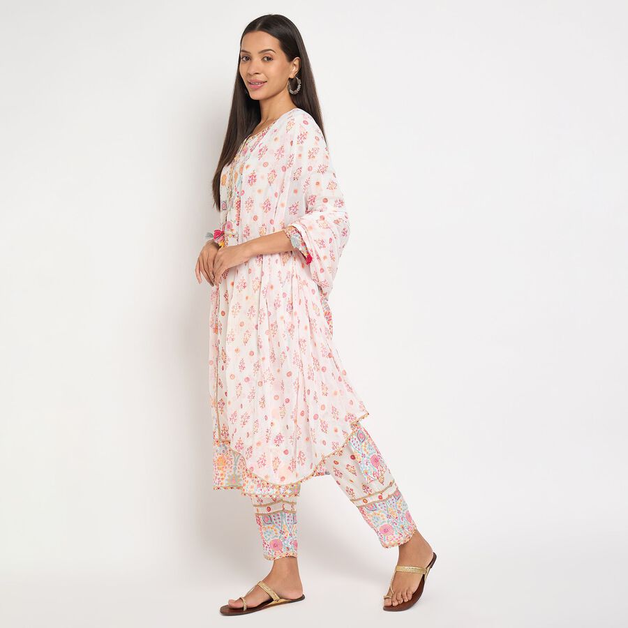 Ladies' 100% Cotton Ethnic Set, गुलाबी, large image number null