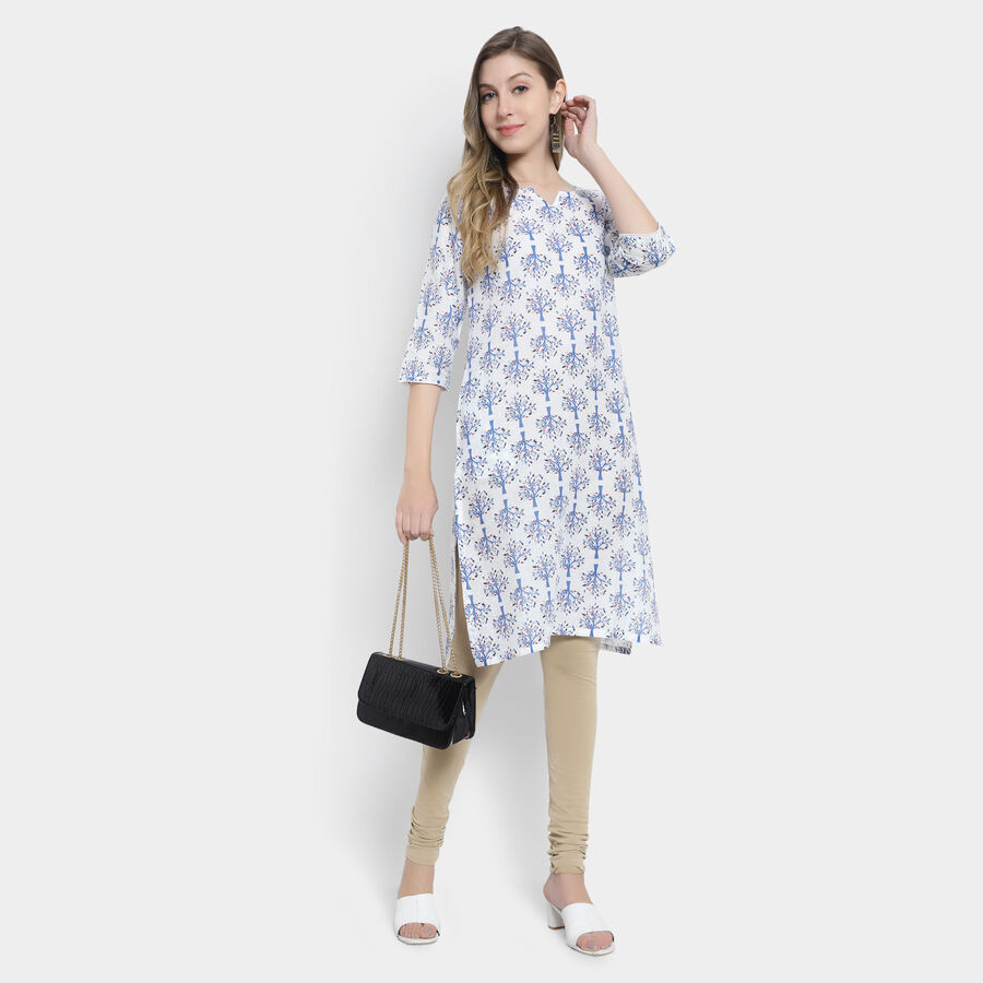 Women Cotton Kurta, ऑफ व्हाइट, large image number null
