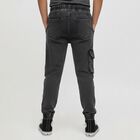 Boys' Charcoal Black Cargo Jogger Jeans, Dark Grey, small image number null