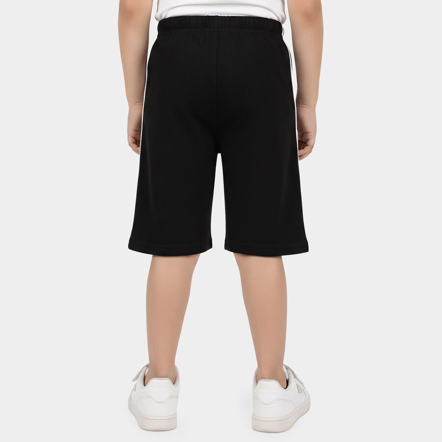 Boys' Black Relaxed Fit Printed Jamaican Shorts, Black, large