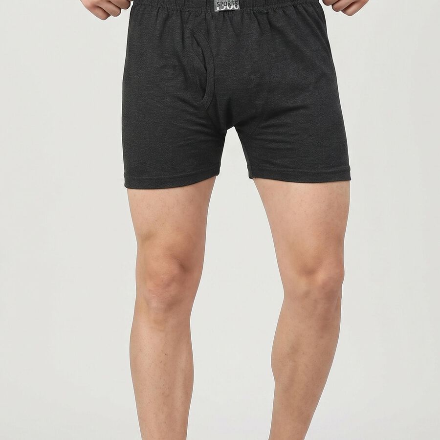 Men's Charcoal Regular Fit Solid Trunks, चारकोल, large