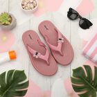 Women's Soft Pink Rubber Butterfly Flip-Flops, गुलाबी, small