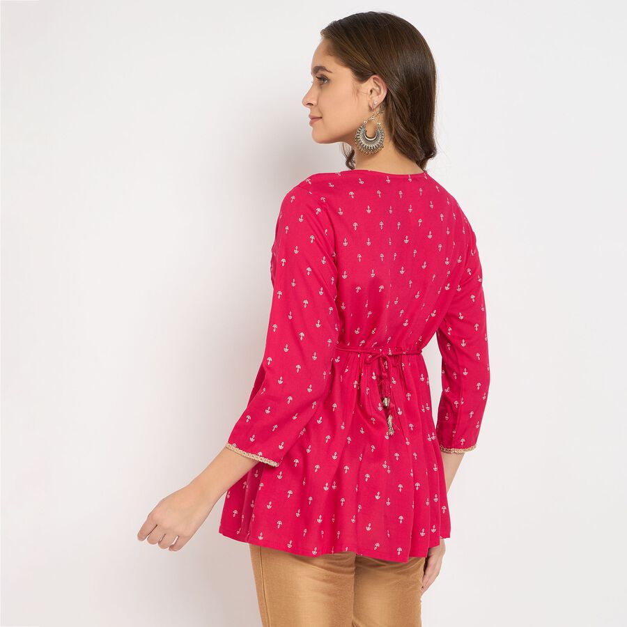 Ladies' Kurti, रानी (फ्यूशिया), large image number null
