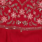 Girls Muted Sage Green Embroidered Kurta and Pants Fusion Set, Fuchsia, small image number null