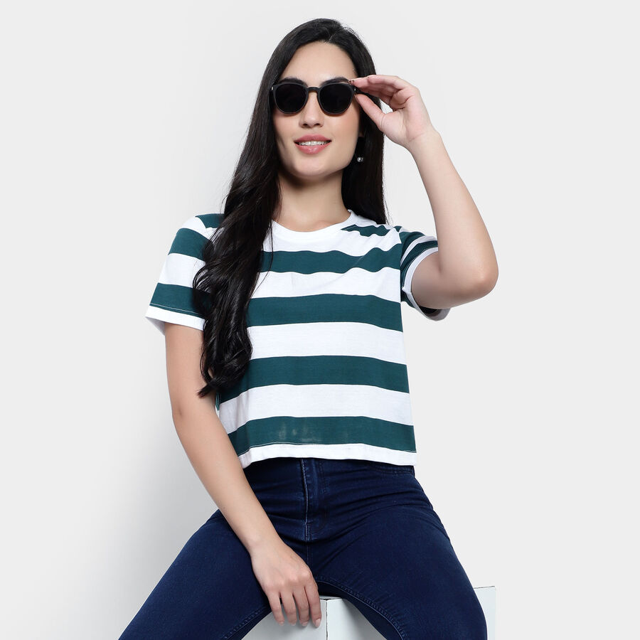 Round Neck T-Shirt, ओलिव, large image number null