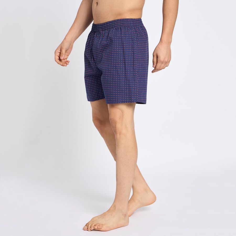 Men's 100% Cotton Boxers , नेवी ब्लू, large