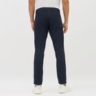 Men's Navy Blue Slim Fit Checkered Casual Trousers, Navy Blue, small image number null
