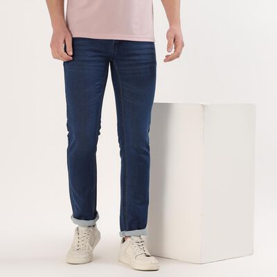 Men's Dark Indigo Blue Slim Fit Stretchable Jeans