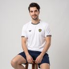 Men's White Round Neck Regular T-Shirt, White, small