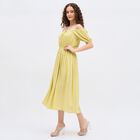 Women's Eggshell Sleeveless Empire Dress, खाकी, small image number null