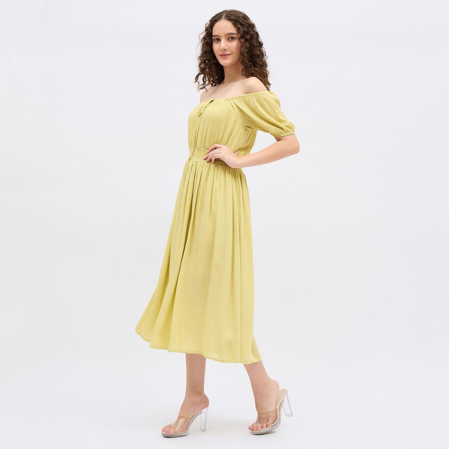 Women's Eggshell Sleeveless Empire Dress, खाकी, large image number null