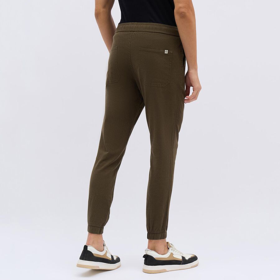 Men's Olive Green Slim Fit Joggers, ओलिव, large