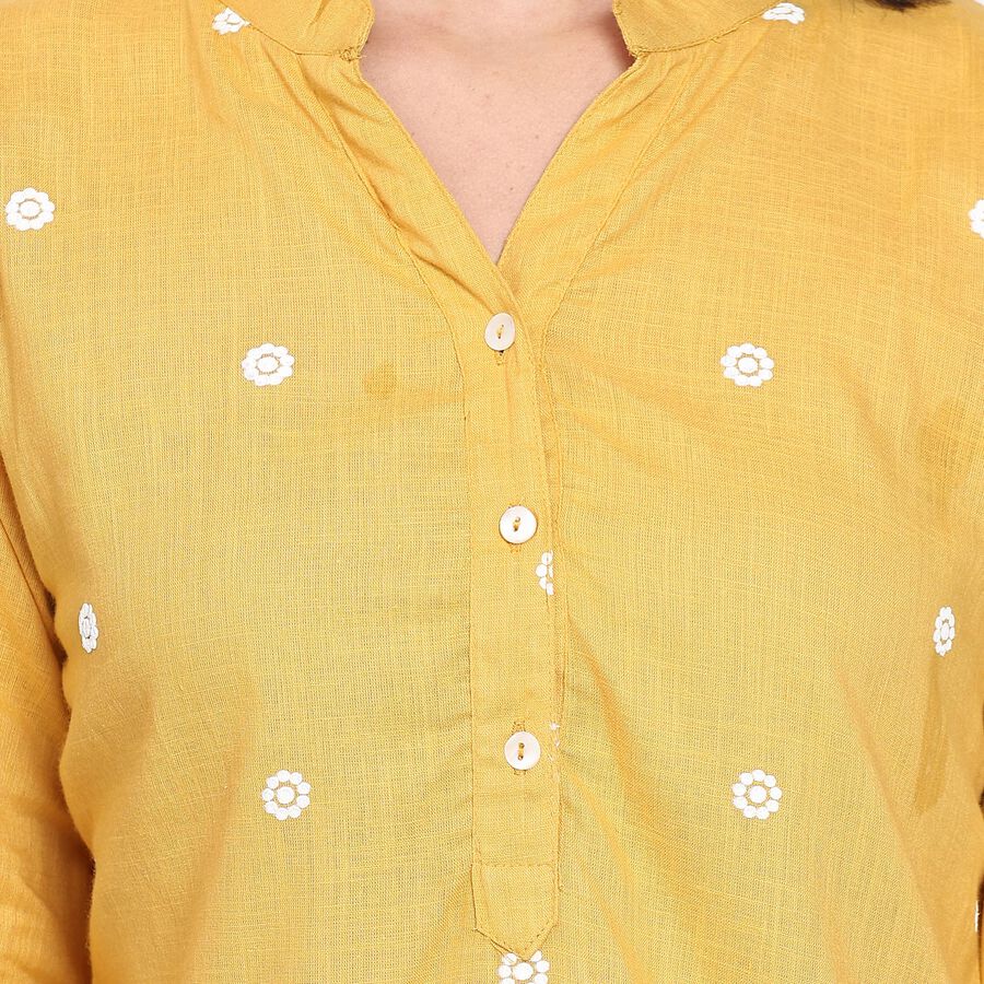 Ladies' 100% Cotton Kurti, पीला, large image number null