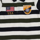 Boys Olive and Navy Polo Neck Casual T-Shirt, ओलिव, small