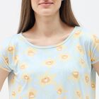 Women's Rich Eggshell White Sleeveless Casual Nighty, हल्का नीला, small