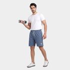 Men's Blue Regular Fit Athletic Bermuda Shorts, गहरा नीला, small