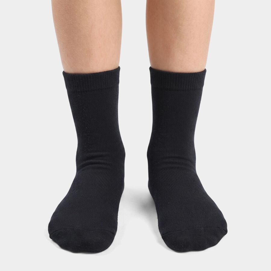 Boys' Navy Blue Regular Fit Solid Pack of 1 Socks, Navy Blue, large