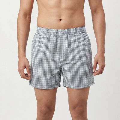 Men's Light Grey Regular Fit Solid Boxers