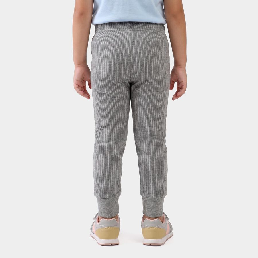 Girls Grey Long Johns Thermal, मिश्रित हल्का ग्रे, large