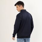 Men's Dark Navy Blue and Light Grey High Neck Casual Sweatshirt, Light Grey, small image number null