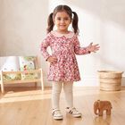 Infants Pink Cotton Peter Pan Neck Regular Dress, Light Pink, small