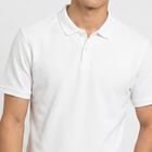 Men's White Cotton Polo Neck Polo T-Shirt, White, small