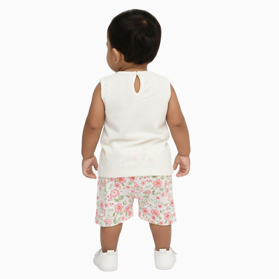 Infants' 100% Cotton Short Set, Off White, large image number null