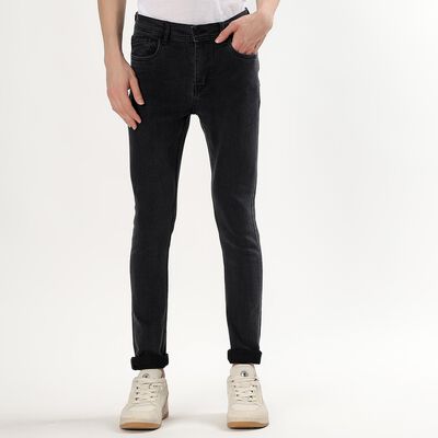 Men's Charcoal Black Skinny Fit Classic Jeans