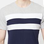 Cut N Sew Round Neck T-Shirt, Navy Blue, small image number null