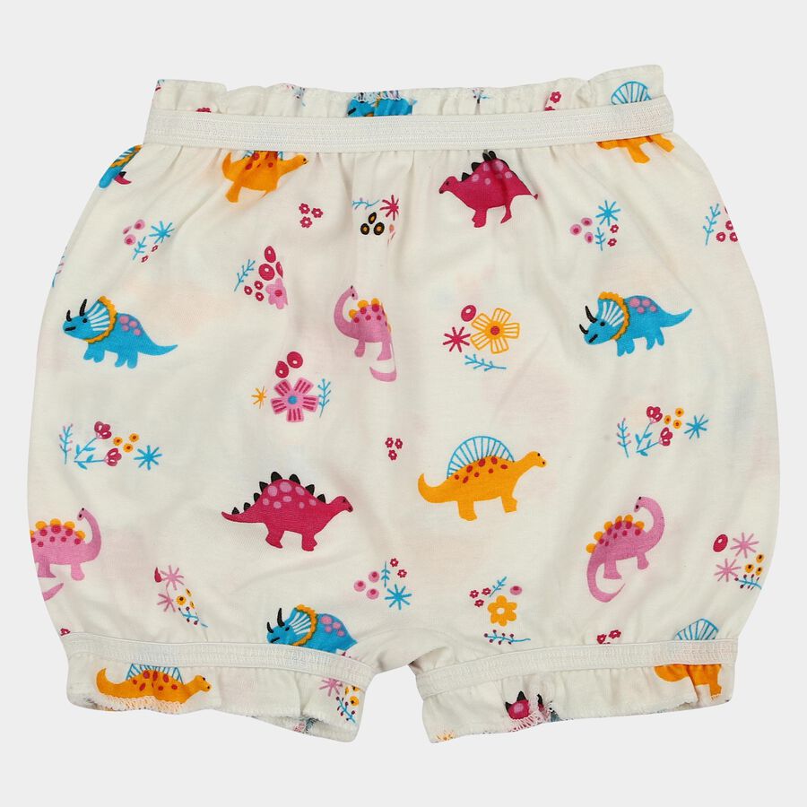 Infants White Regular Fit Solid Bloomers, ऑफ व्हाइट, large