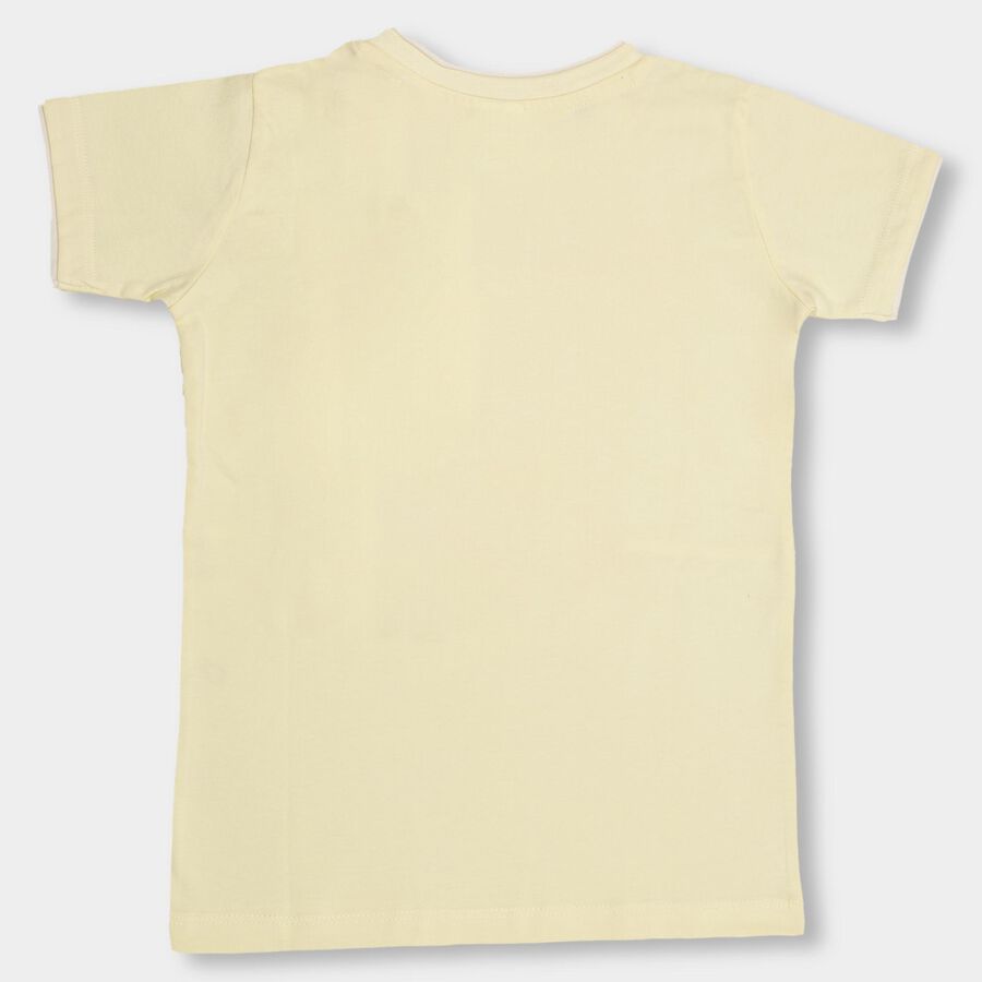 Boys' 100% Cotton Half Sleeves T-Shirt, Yellow, large image number null