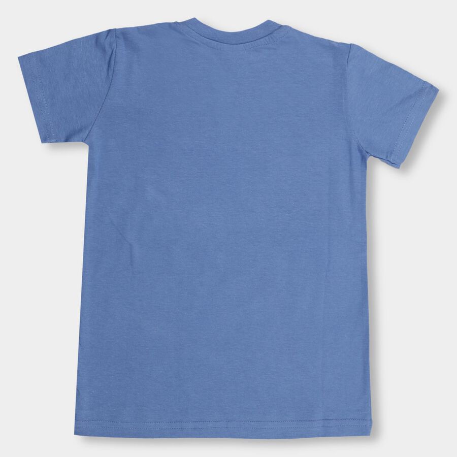 Boys' 100% Cotton Half Sleeves T-Shirt , मध्यम नीला, large image number null