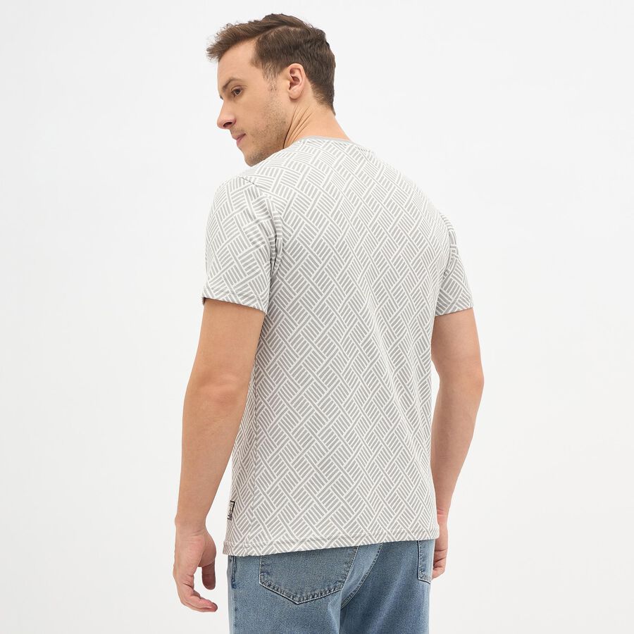 Men's Round Neck Half Sleeves T-Shirt, Light Grey, large image number null