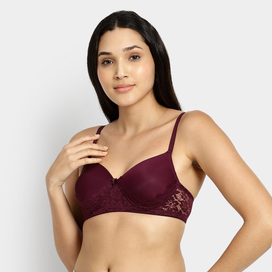 Ladies' Padded Bra, Wine, large image number null