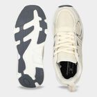 Men's Beige Lace-Up Sneakers, गहरा पीला, small