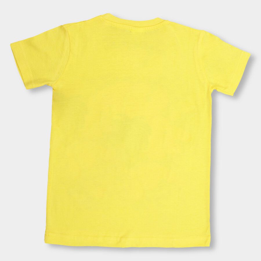 Boys' 100% Cotton Half Sleeves T-Shirt, Yellow, large