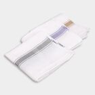 Men's White Cotton Striped Handkerchief Pack, White, small