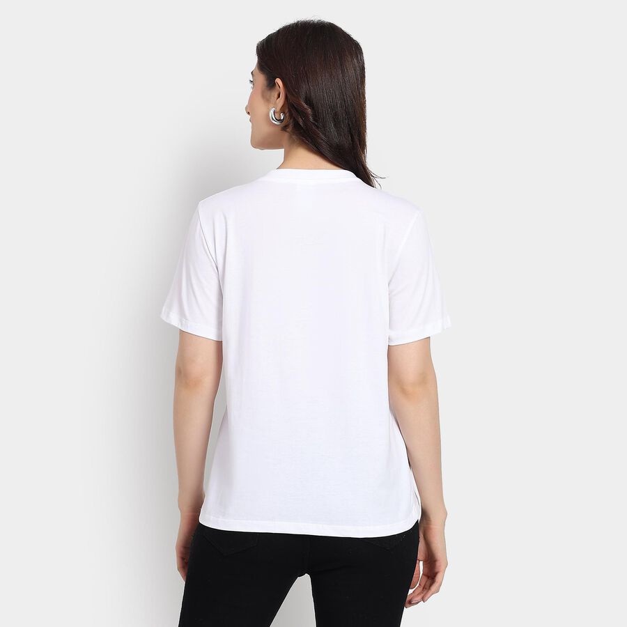 Ladies' 100% Cotton Round Neck T-Shirt, White, large image number null