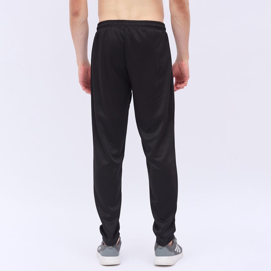 Men's Jet Black Regular Fit Paneled Track Pants, Black, large image number null