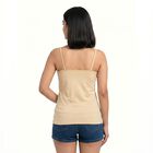 Women Beige Scoop Neck Camisole Slip, गहरा पीला, small