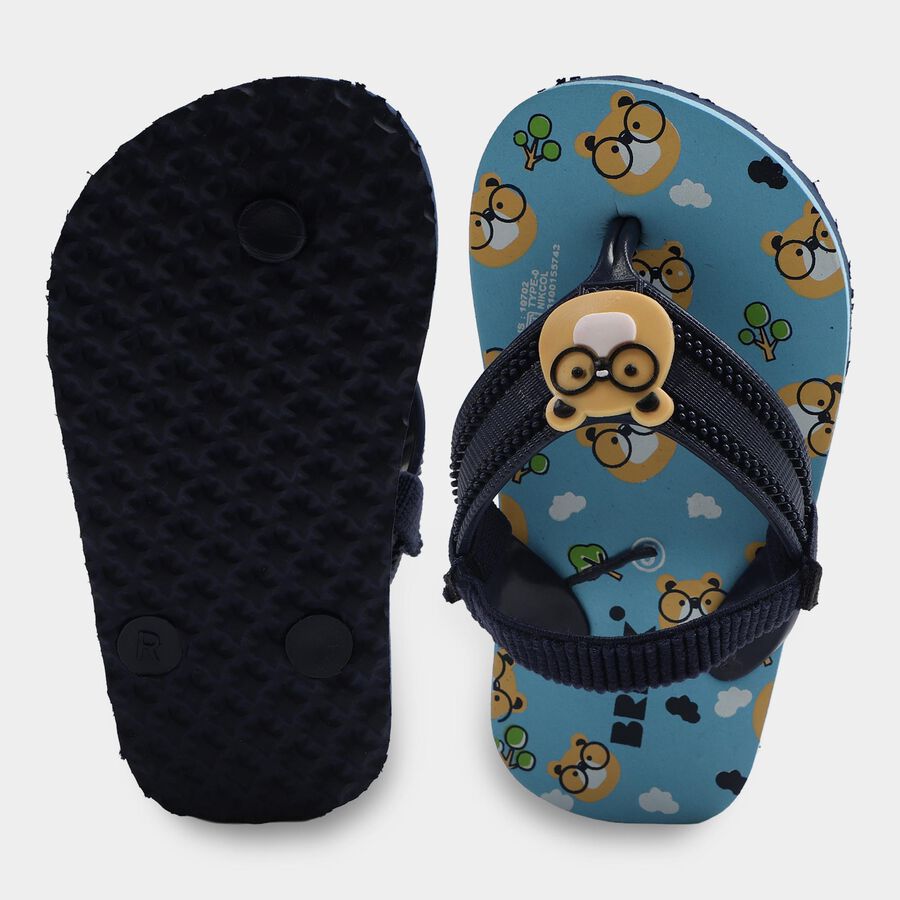 Kids Navy Blue Back Strap Flip-Flops, नेवी ब्लू, large