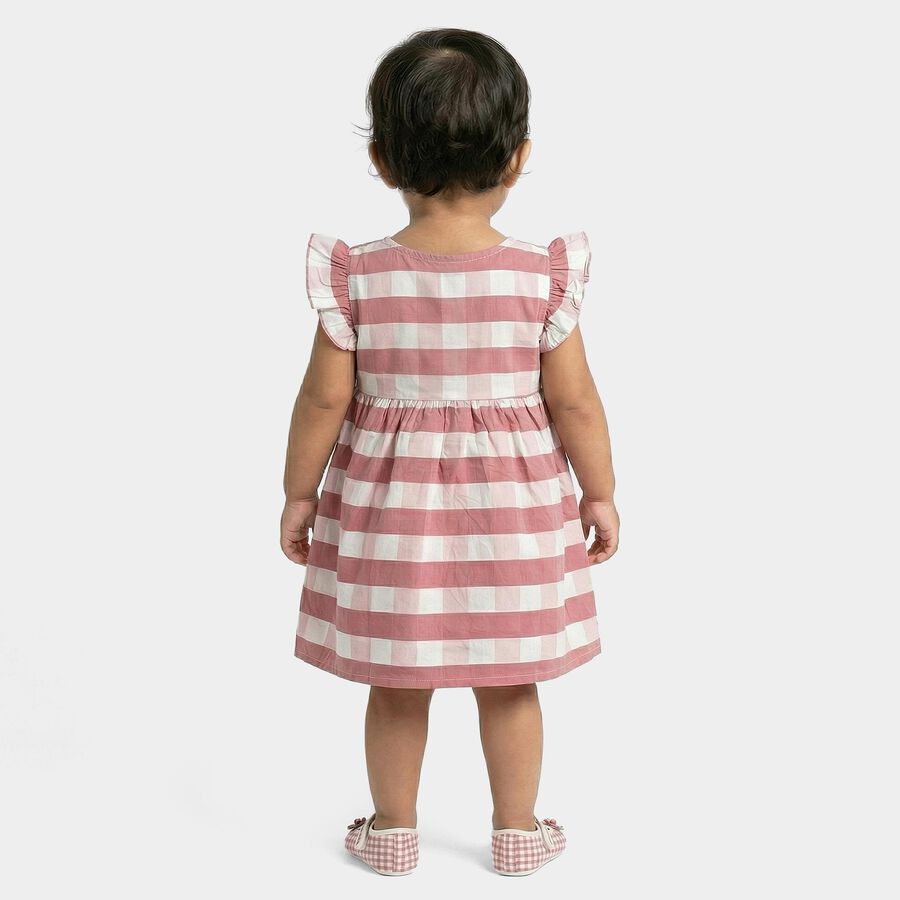 Infants' Pink Cotton Casual Frock, Light Pink, large
