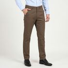 Men's Brown Slim Fit Chino Trousers, भूरा, small