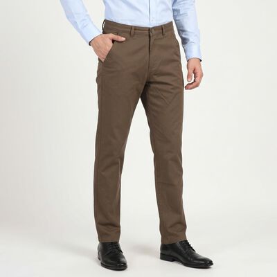 Men's Brown Slim Fit Chino Trousers