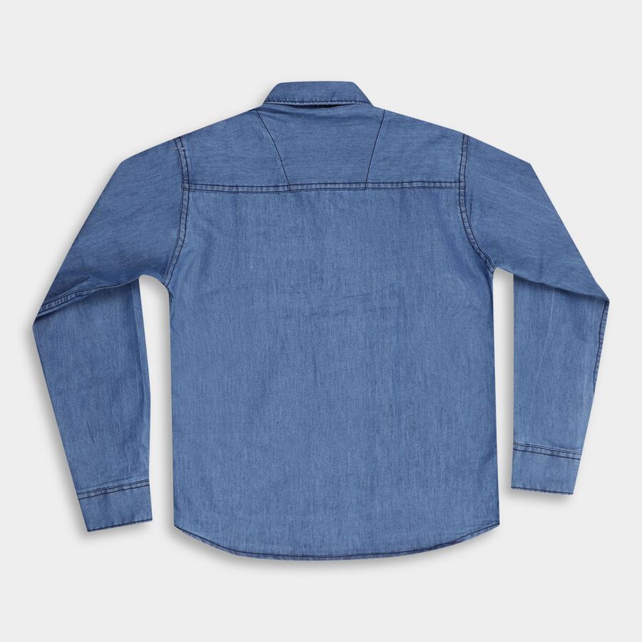 Boys' Casual Shirt , मध्यम नीला, large image number null