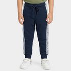 Boys Blue Jogger Slogan Print Pyjama, नेवी ब्लू, small